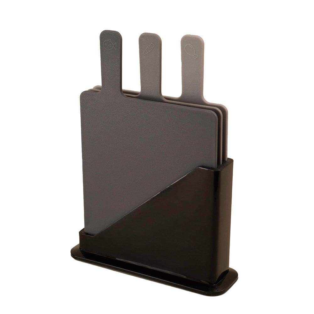 Kit 3 tábuas de corte com suporte vertical multiuso resistentes - Oikos