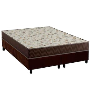 Cama Box Queen: Colchão Espuma D33 Ortobom Physical Hiper Resistente 25 + Base Crc Suede Brown (158x198)