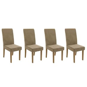Kit 4 Cadeiras De Cozinha 2cad142fr 4 Un Freijó Suede Bege A036
