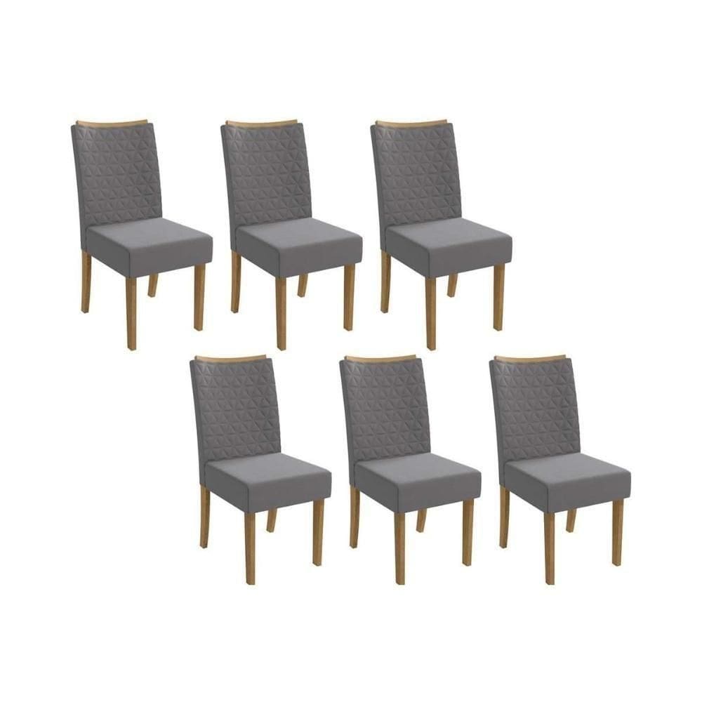 Kit 2 Cadeiras De Cozinha 2cad129fr 6 Un Freijó Suede Titanio A050