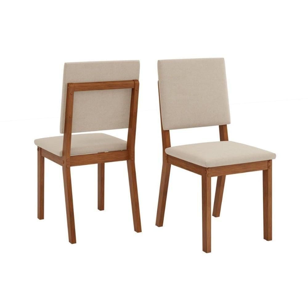Kit 2 Cadeiras Sala Jantar Talia Freijo Suede Creme