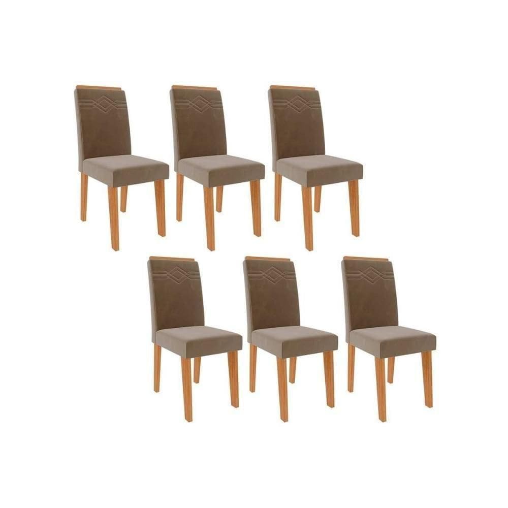 Kit 6 Cadeiras Sala Jantar Taís 6 Un Nature Joli Cimol