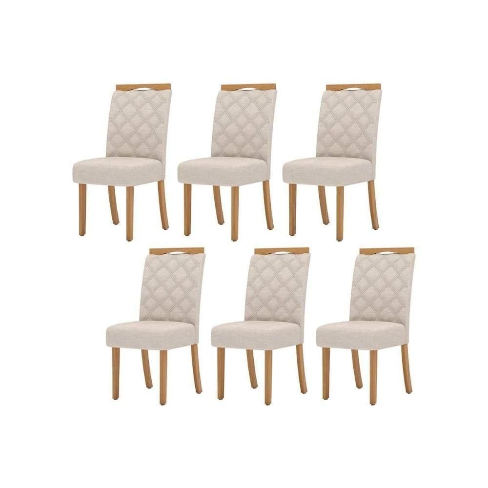Kit 6 Cadeiras Sala Jantar Bella 6 Un Nature Linho