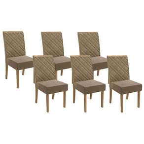 Kit 6 Cadeiras Sala Jantar 2cad149fr 6 Un Freijo Suede Bege A036