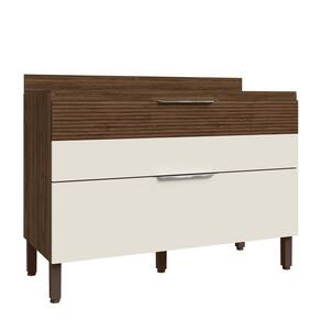 Balcão de Cozinha e Tampo 120cm 1 Porta Dora K02 Nogueira/Off - Mpozenato