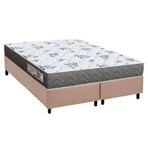 Cama Box Queen: Colchão Espuma D33 Ortho Comfortpedic Line Black + Base Crc Suede Clean (158x198)