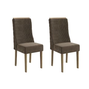 Cadeira De Cozinha 2cad158cn Kit 2 Un Canela Suede Marrom