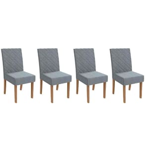 Cadeira De Cozinha 2cad133ng Kit 4 Un Nogueira Suede Cinza Titanio A050