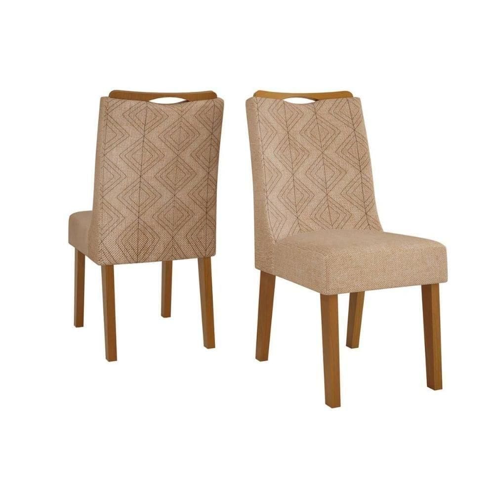 Kit 2 Cadeiras De Cozinha Stela 2 Un Ipe Suede Kraft Bege