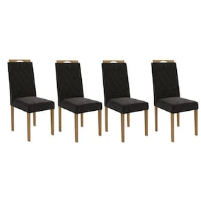 Cadeira De Cozinha 2cad152ea Kit 4 Un Eucalipto Suede Preto A038