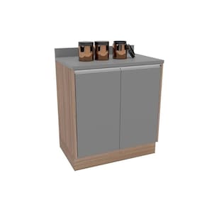 Módulo De Cozinha Politorno Campanele Balcão Campanele Com 2 Portas 76cm Castanho Cinza-politorno