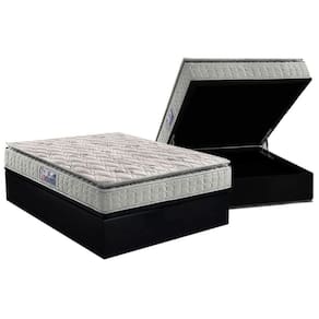 Conjunto Box Baú Casal: Colchão Molas D33 Orthosono One Face + Base Crc Suede Black (138x188)
