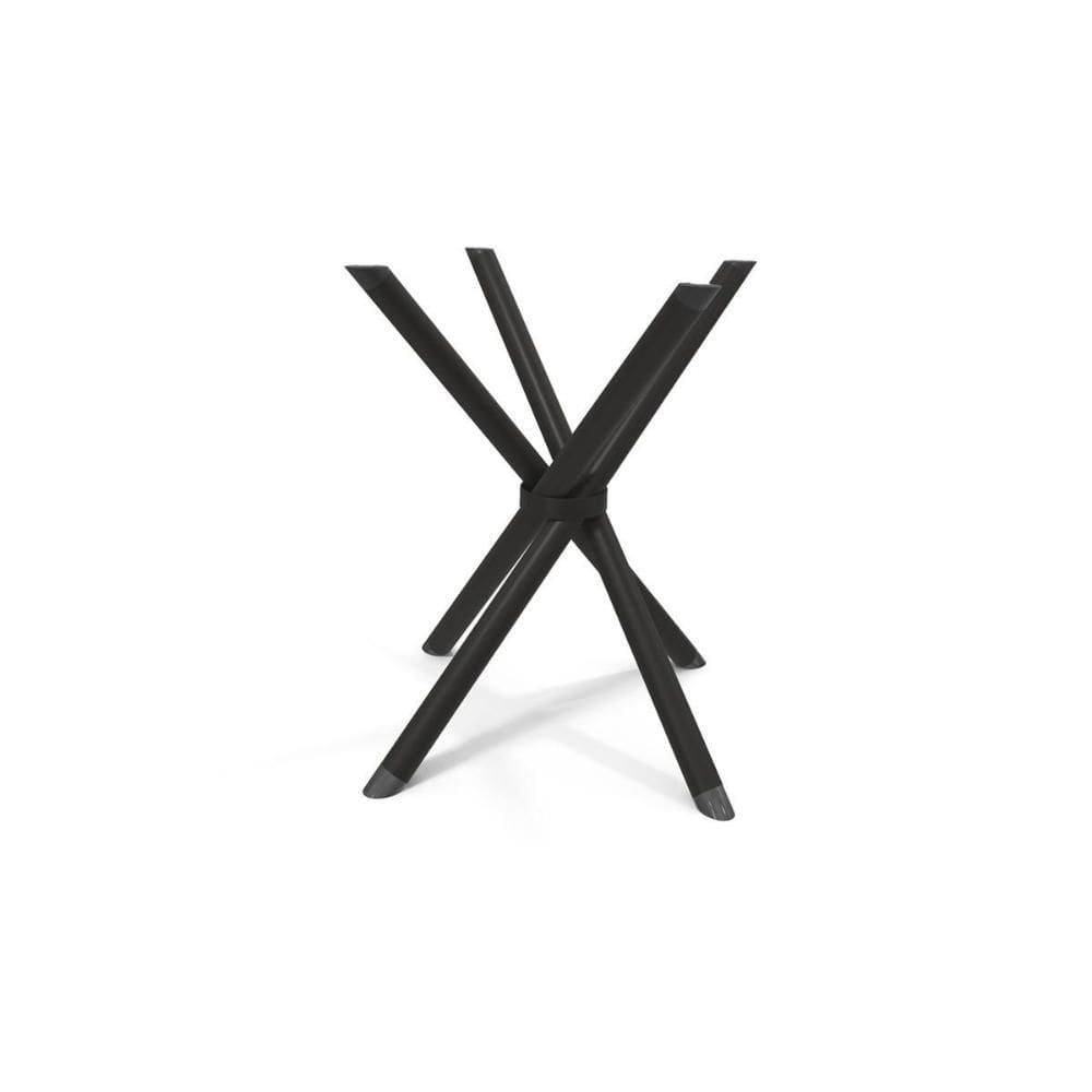 Base De Mesa Para Cozinha Volga M008 Aço Cromado Sem Tampo Preto Fosco Kappesberg