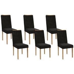Kit 6 Cadeiras De Cozinha 2cad157ea 6 Un Eucalipto Suede Preto A038
