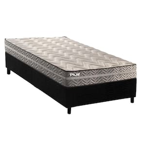 Conjunto Box Solteiro: Colchão Espuma Paropas D45 Pasquale Plus Gray + Base Crc Suede Black (88x188)