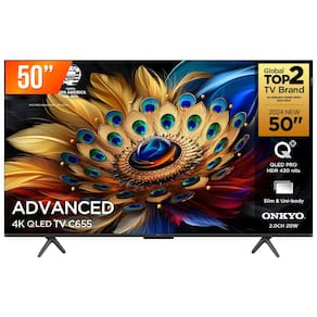 Smart TV QLED 50 Google TV Ultra HD 4K TCL C655 Comando de Voz HDR10 HDMI 2.1 Wi-Fi Bluetooth