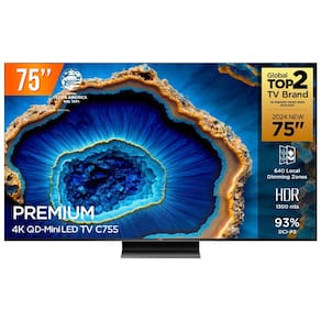 Smart TV QD Mini LED 75 Google TV Ultra HD 4K TCL C755 Comando de Voz HDR10 120Hz HDMI 2.1 VRR