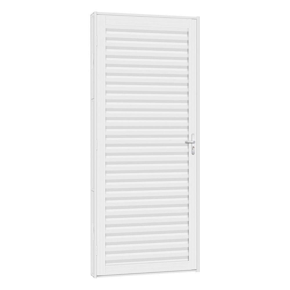 Porta De Aço Laminada Light 71x215 R120 Abertura Direita Branco