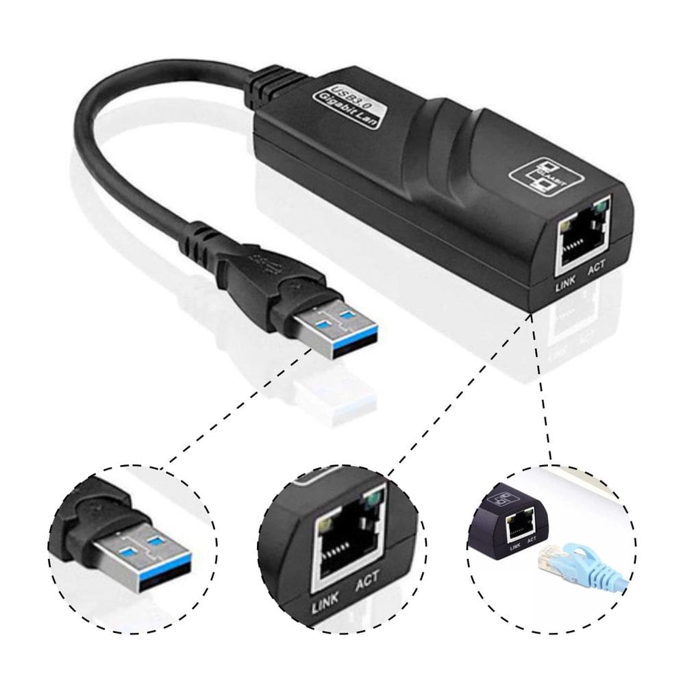 Adaptador Placa De Rede Rj45 Ethernet Usb 3.0 Rj45 1000Mbps