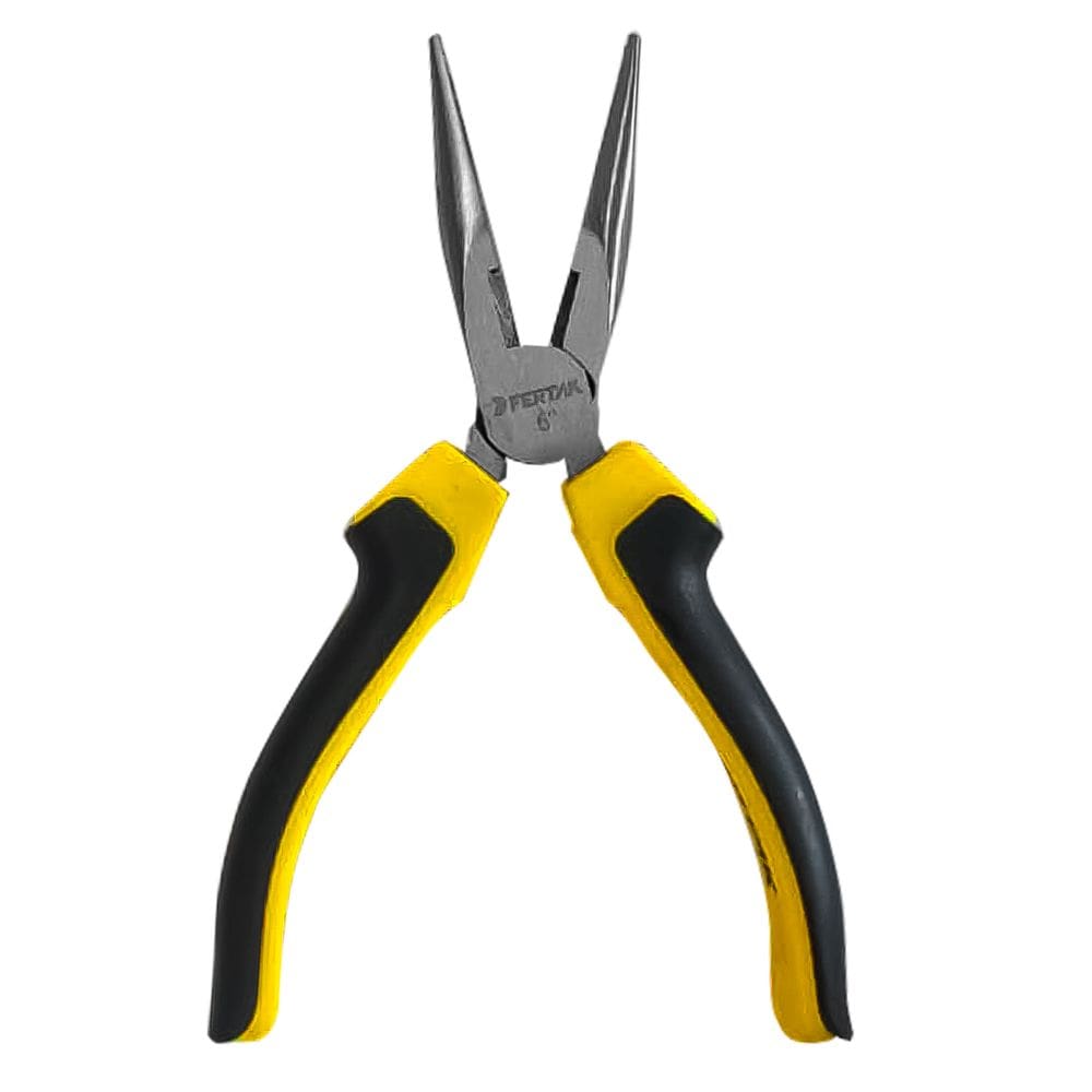 Alicate Meia Cana Hobby 6&quot; Cabo Emborrachado Aço Carbono Mecânico Elétrico Fertak