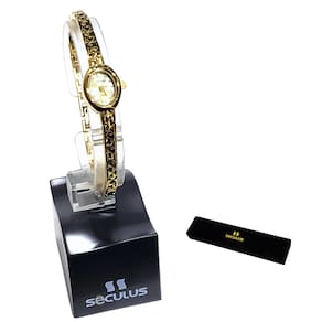 Relógio Seculus Feminino Analógico Dourado Mini 44029LPSVDB1