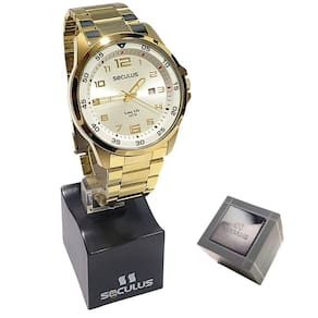 Relógio Seculus Masculino Analógico Dourado 20802GPSVDA1