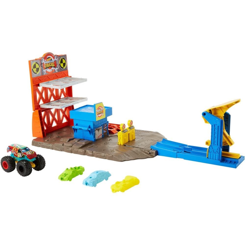 Playset Hot Wheels Monster Trucks Blast Station com caminhão