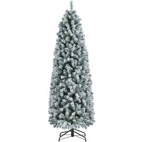 Árvore de Natal Yaheetech 6 pés Snow Flocked Fir Pencil White