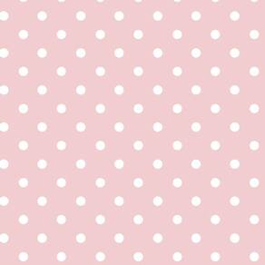 Papel De Parede Fundo Rosa E Circulos Branco Poa Autocolante
