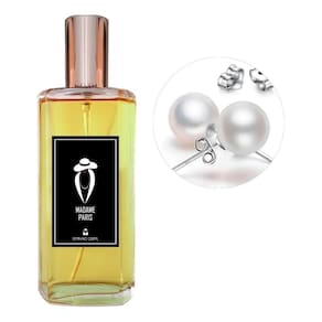 Perfume Feminino Madame Paris + Brinco Prata Pérola