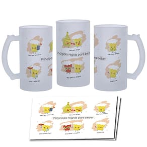 Caneca De Chopp Divertida Regras Para Beber Presente Geek
