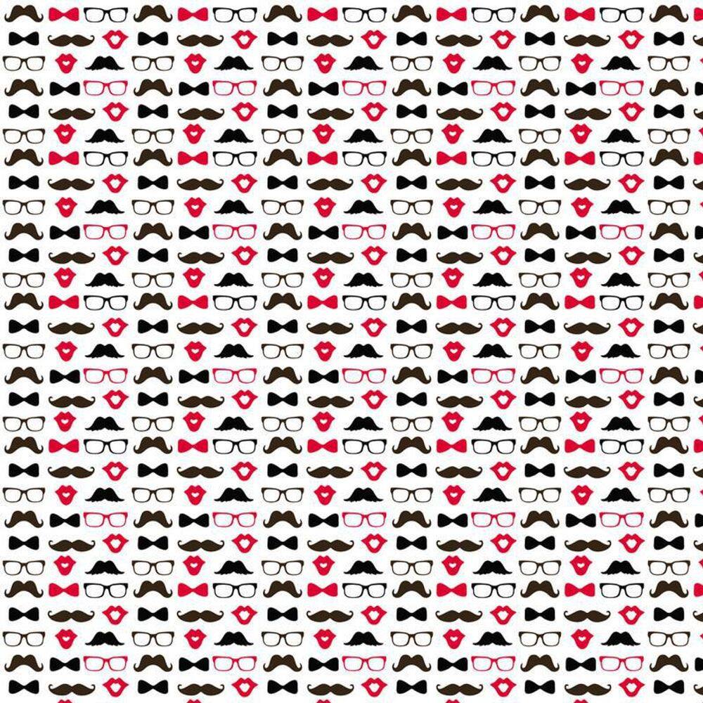 Papel De Parede Adesivo Óculos Corações Beijos Decorativo
