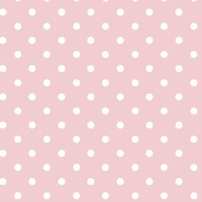 Papel De Parede Fundo Rosa E Circulos Branco Poa Autocolante