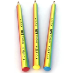 03 Un. Lápis De Cor Jumbo Rainbow Multicor Arco Iris Tris