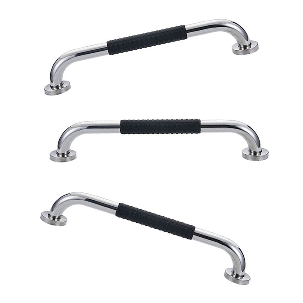 Barra de Apoio 60cm Inox Suporte Antiderrapante Kit 3 unidades Banheiro Box Criança Idoso Gestante Cadeirante Acessibilidade Segurança