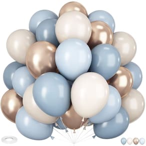 Balões HILAVO Dusty Blue and Gold 60 peças de 30 cm para decoração de festas