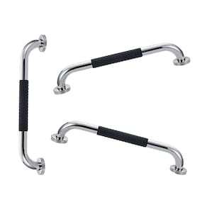 Barra de Apoio Inox 60cm Suporte Antiderrapante Kit 3 unidades Banheiro Box Idoso Criança Segurança Acessibilidade