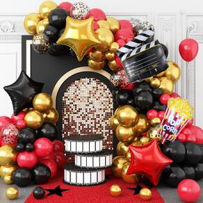 Decorações de festa Balloon Garland Arch Kit Tema de noite de cinema