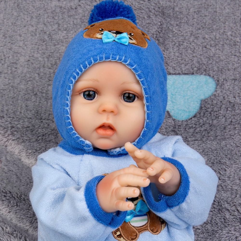 Boneca renascida Aori Lifelike, corpo inteiro, vinil, menino realista