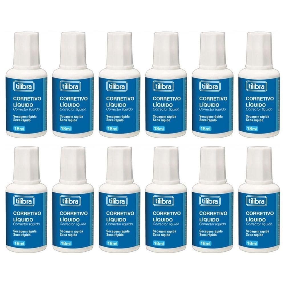 Caixa Corretivo Liquido Tilibra - 18ml C- 12 Unidades