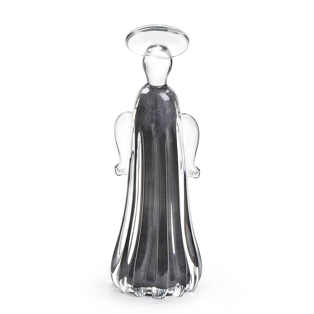 Anjo Em Cristal Murano Cinza São Marcos 28x10,5cm