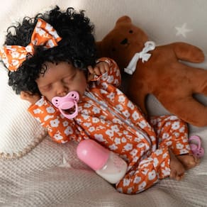 Reborn Baby Doll Jirachi Black Full Body Vinyl 18 polegadas para menina
