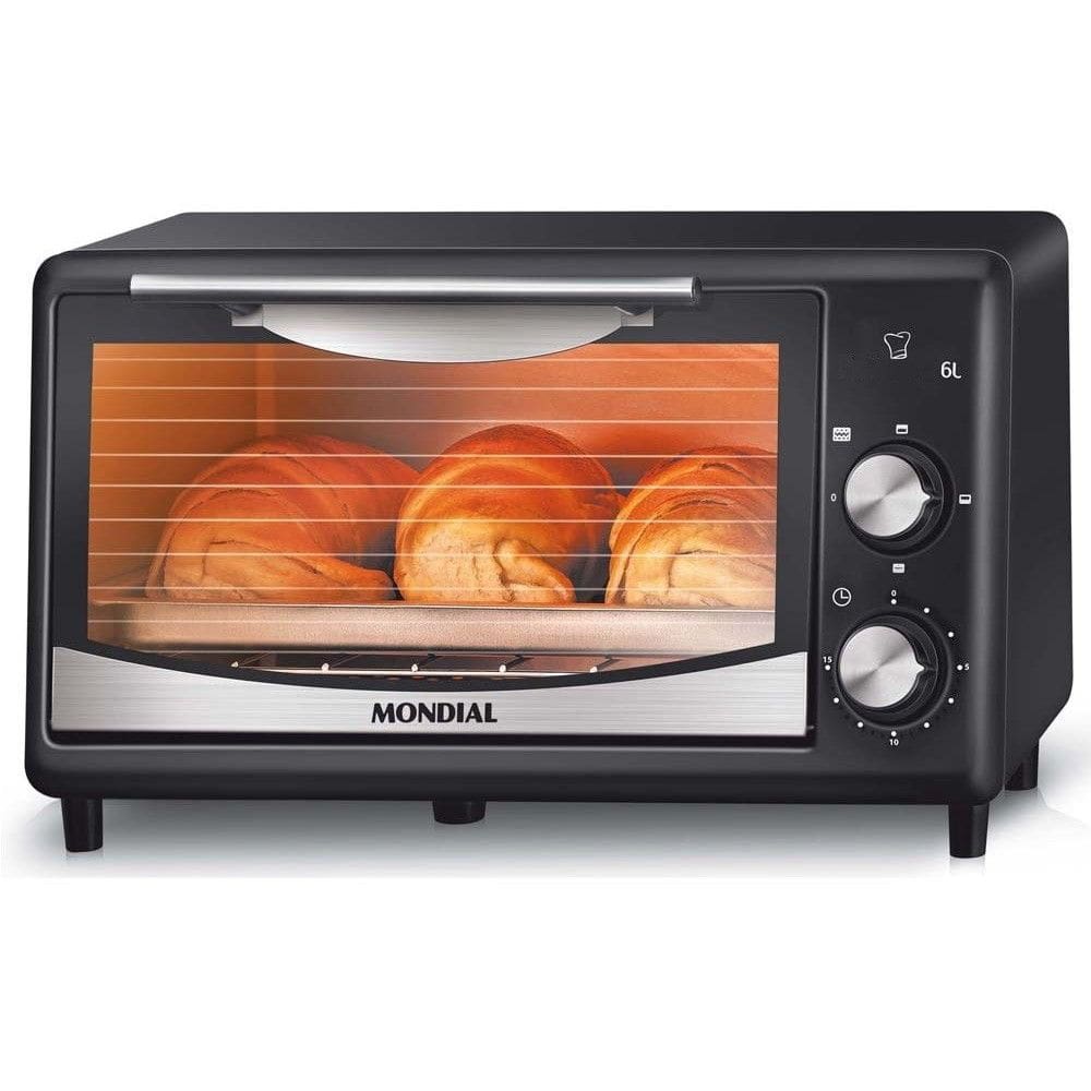 Forno Eletrico Mondial 6L Preto 650W Com Grelha 220V