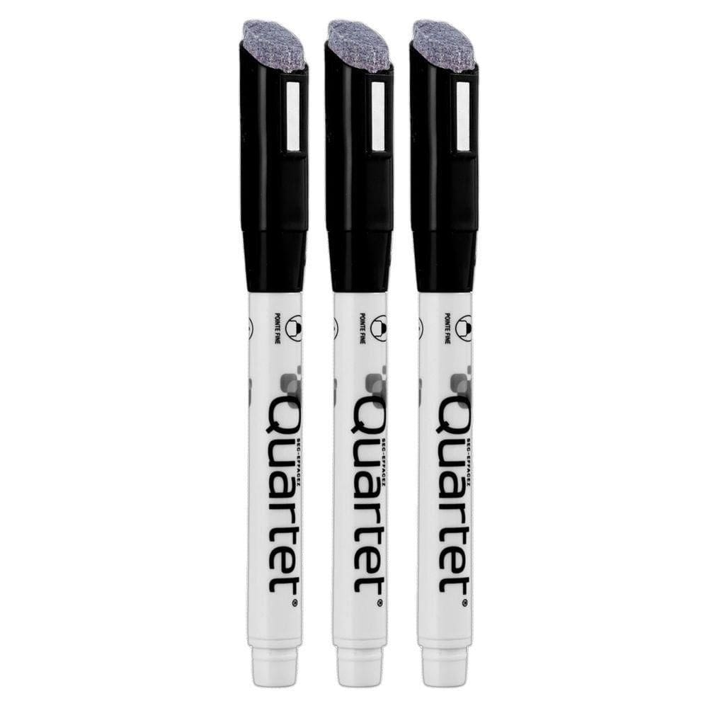 Kit Marcador P- Quadro Branco Quartet - Ponta Fina Preto C- 3 Unidades