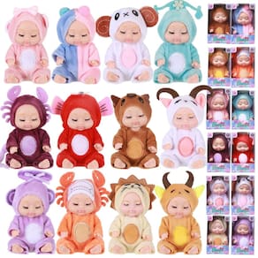 Mini Reborn Baby Doll Hanaive de 4 polegadas com conjunto de roupas de 12