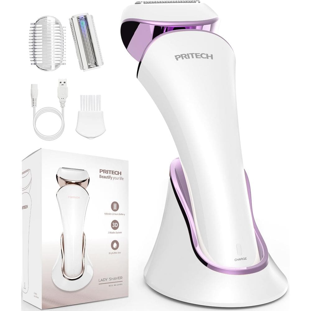 Barbeador elétrico PRITECH LD-8001 para mulheres molhadas e secas USB Rech