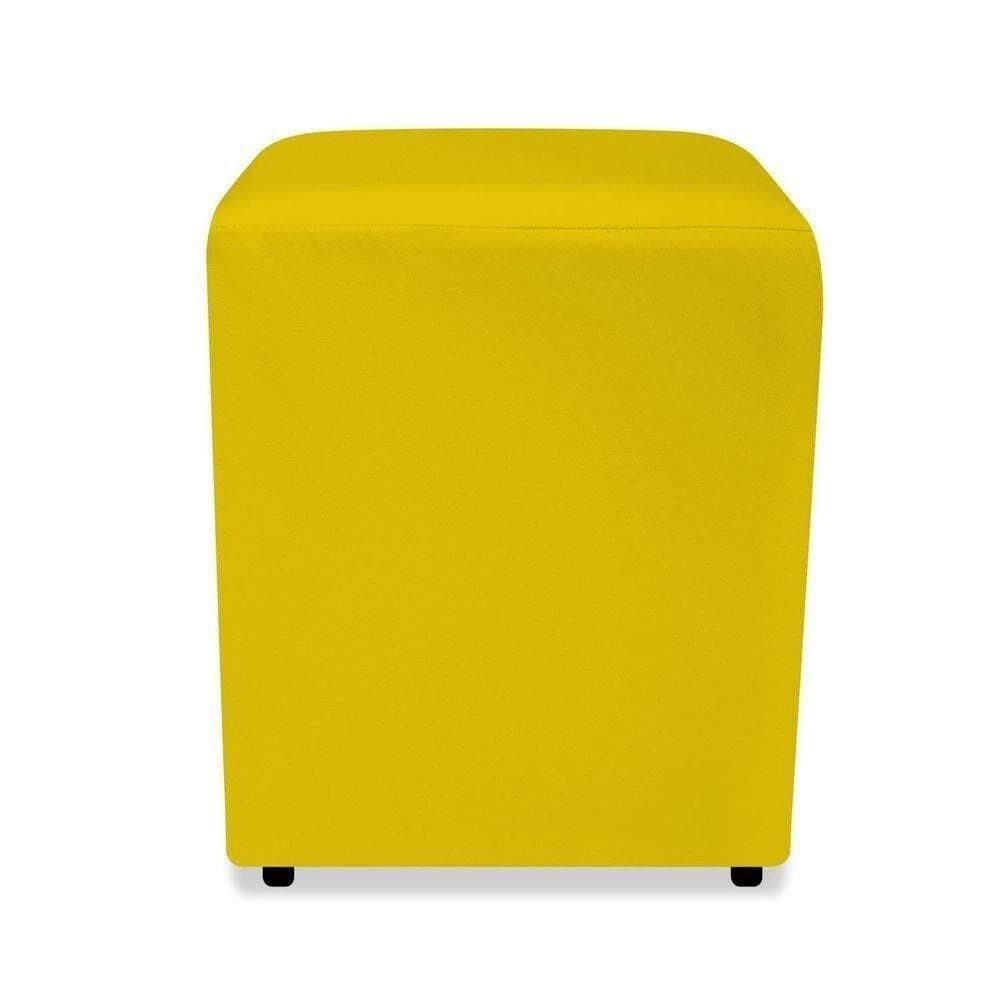 Puff Pufe Quadrado Courino Decorativo 34X34 Sala Quarto