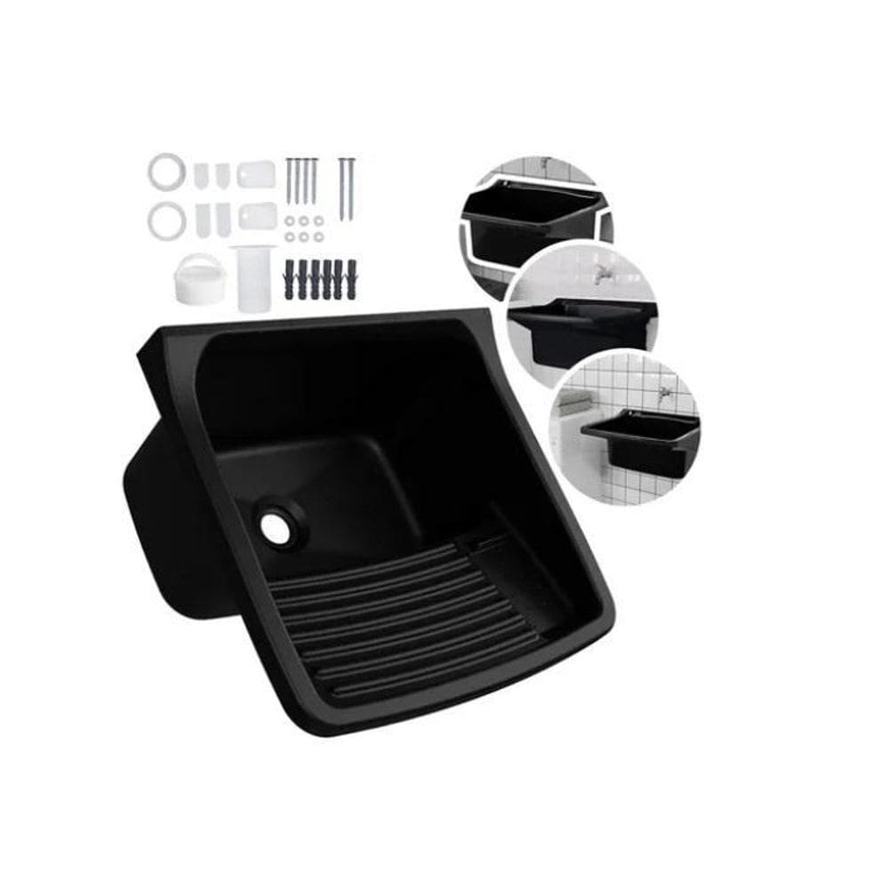 Tanque De Plastico Para Lavar Roupa 34 Litros Preto - Astra