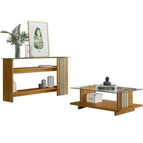 Kit Aparador para Sala e Mesa de Centro Tampo de Vidro Foz