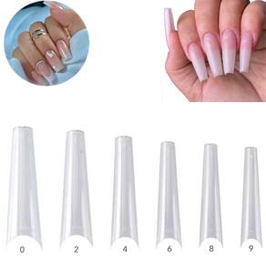 Unhas Tips Bailarina Curvada Longa 100 Unidades + Estojo